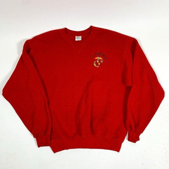 VTG M.J. Soffe U.S. Marine Corps Embroidered Red Sweatshirt Men’s M - Picture 1 of 7